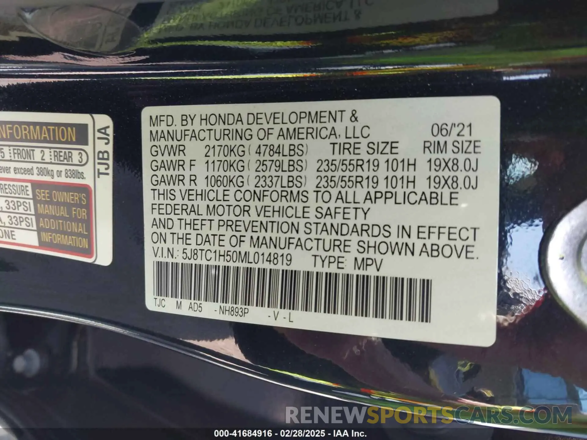 9 fotografías del automóvil dañado 5J8TC1H50ML014819 ACURA RDX 2021