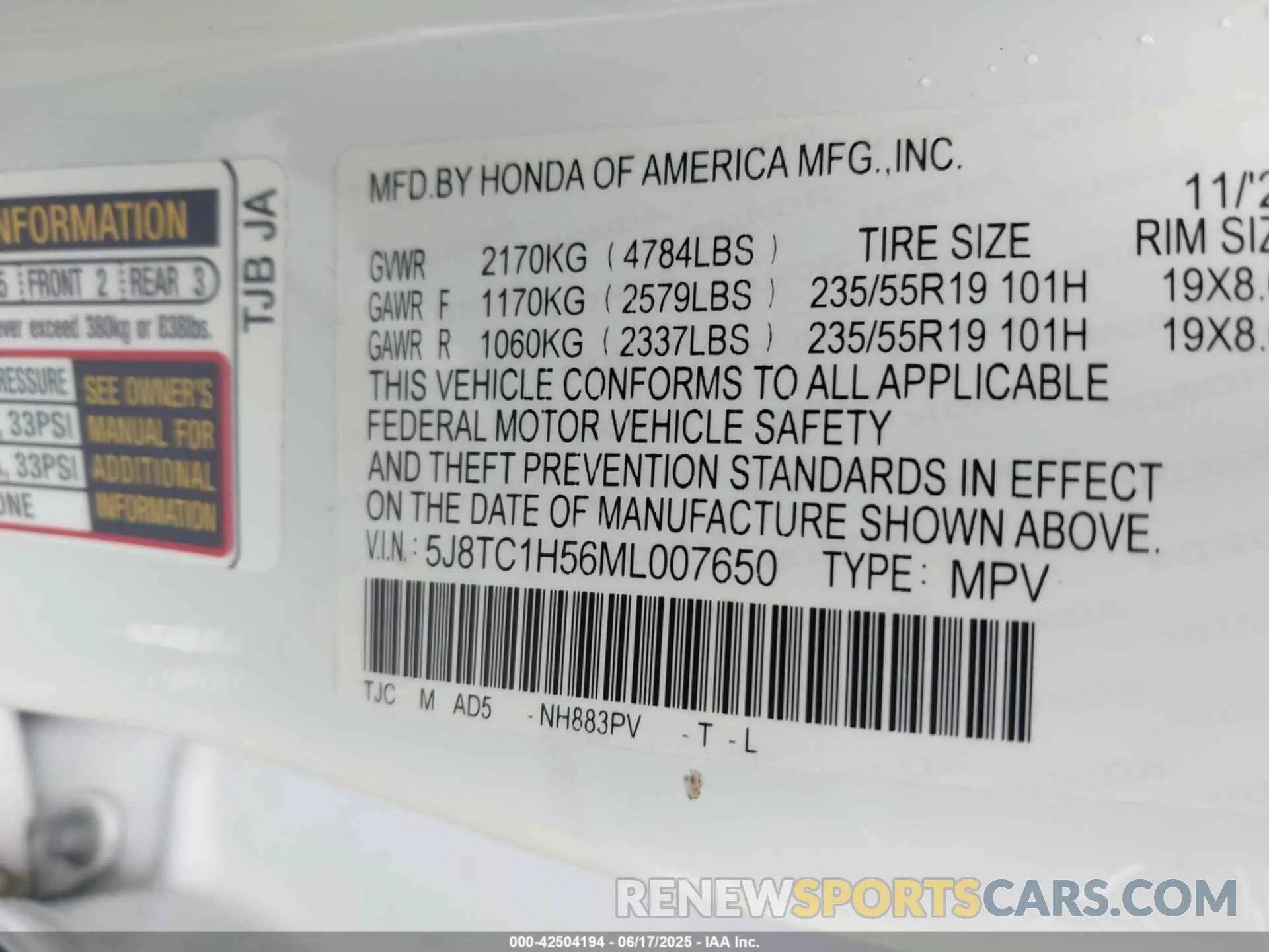9 fotografías del automóvil dañado 5J8TC1H56ML007650 ACURA RDX 2021