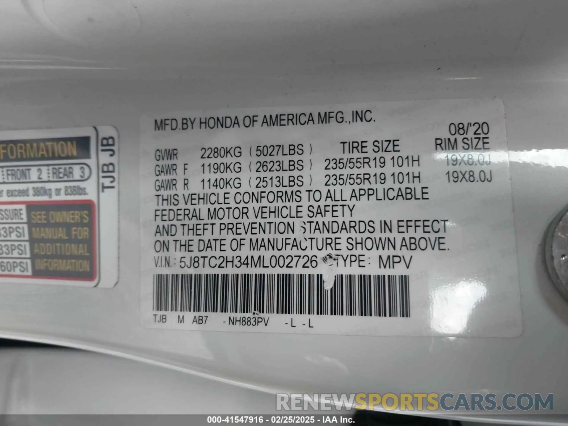 9 fotografías del automóvil dañado 5J8TC2H34ML002726 ACURA RDX 2021