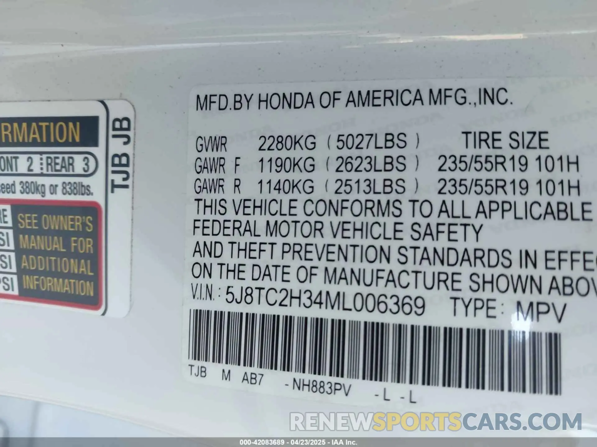 9 fotografías del automóvil dañado 5J8TC2H34ML006369 ACURA RDX 2021