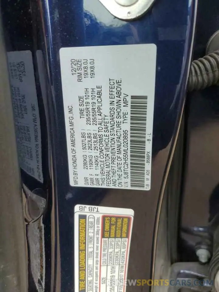 13 fotografías del automóvil dañado 5J8TC2H55ML020895 ACURA RDX 2021