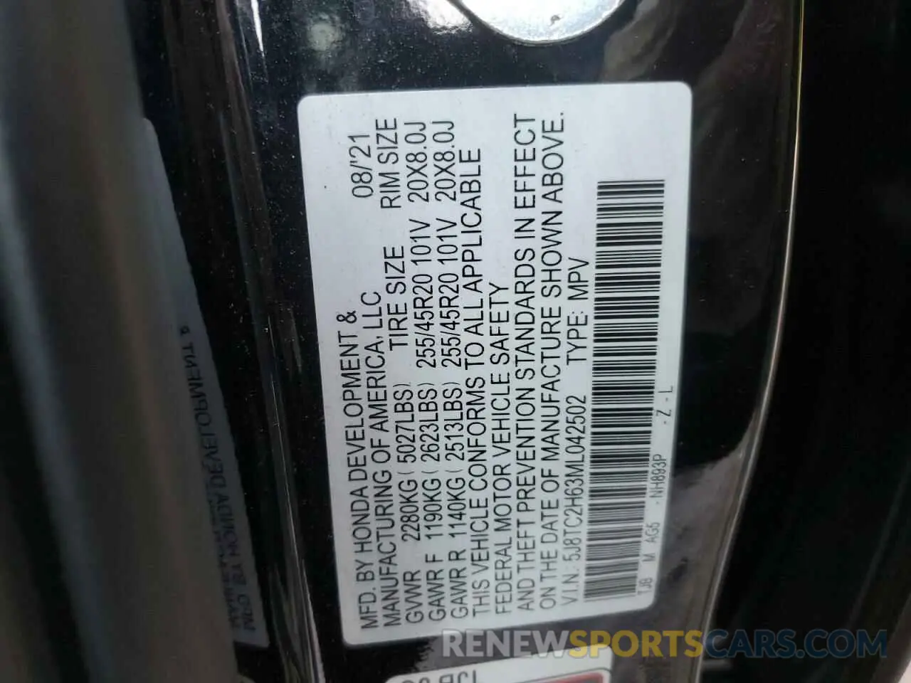 13 fotografías del automóvil dañado 5J8TC2H63ML042502 ACURA RDX 2021