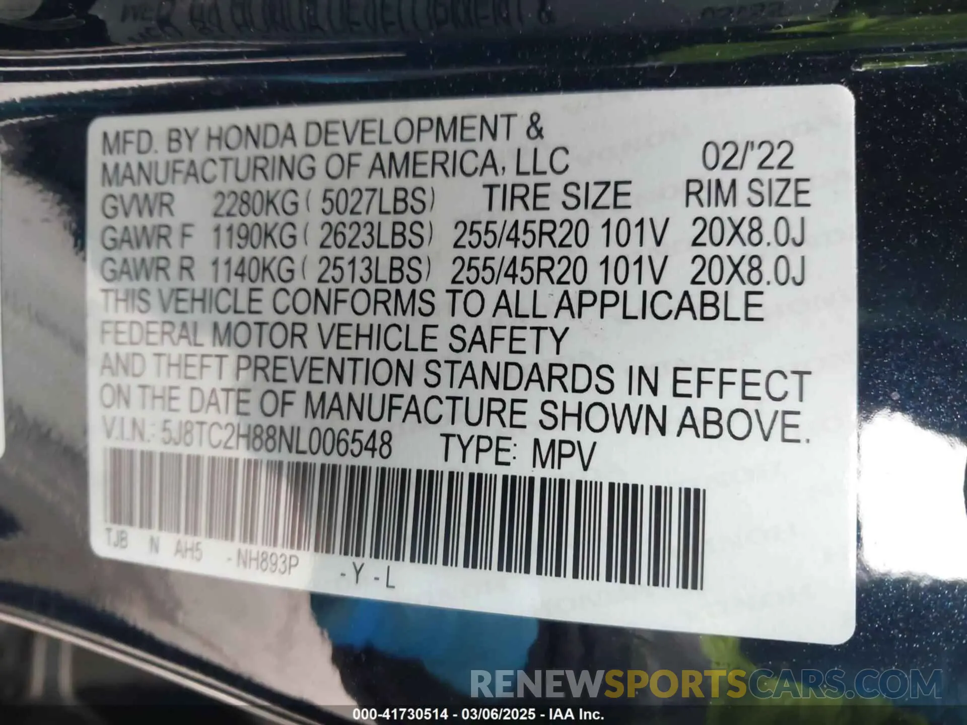 9 fotografías del automóvil dañado 5J8TC2H88NL006548 ACURA RDX 2022