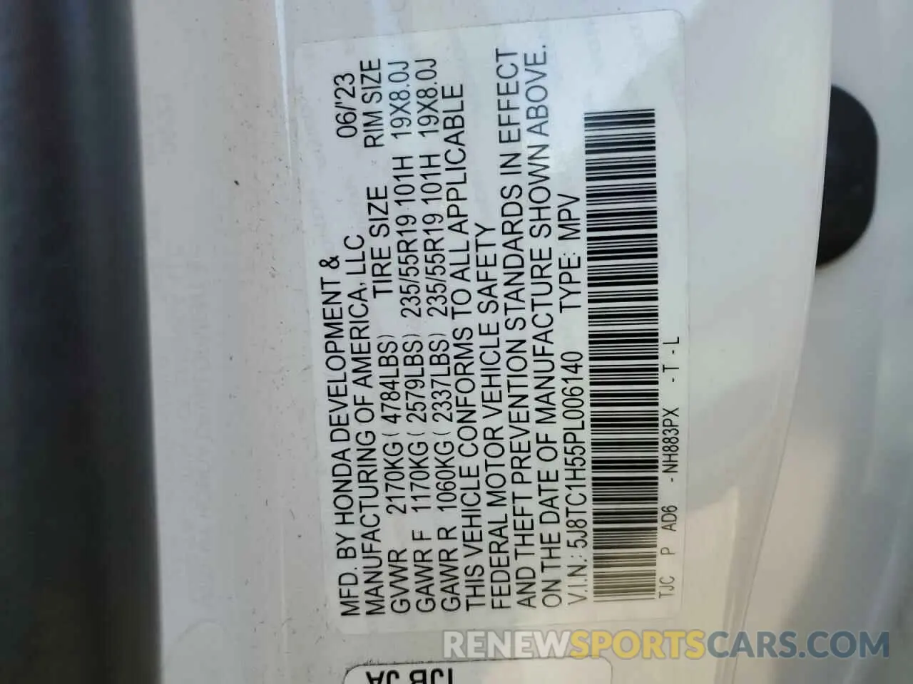 15 fotografías del automóvil dañado 5J8TC1H55PL006140 ACURA RDX 2023