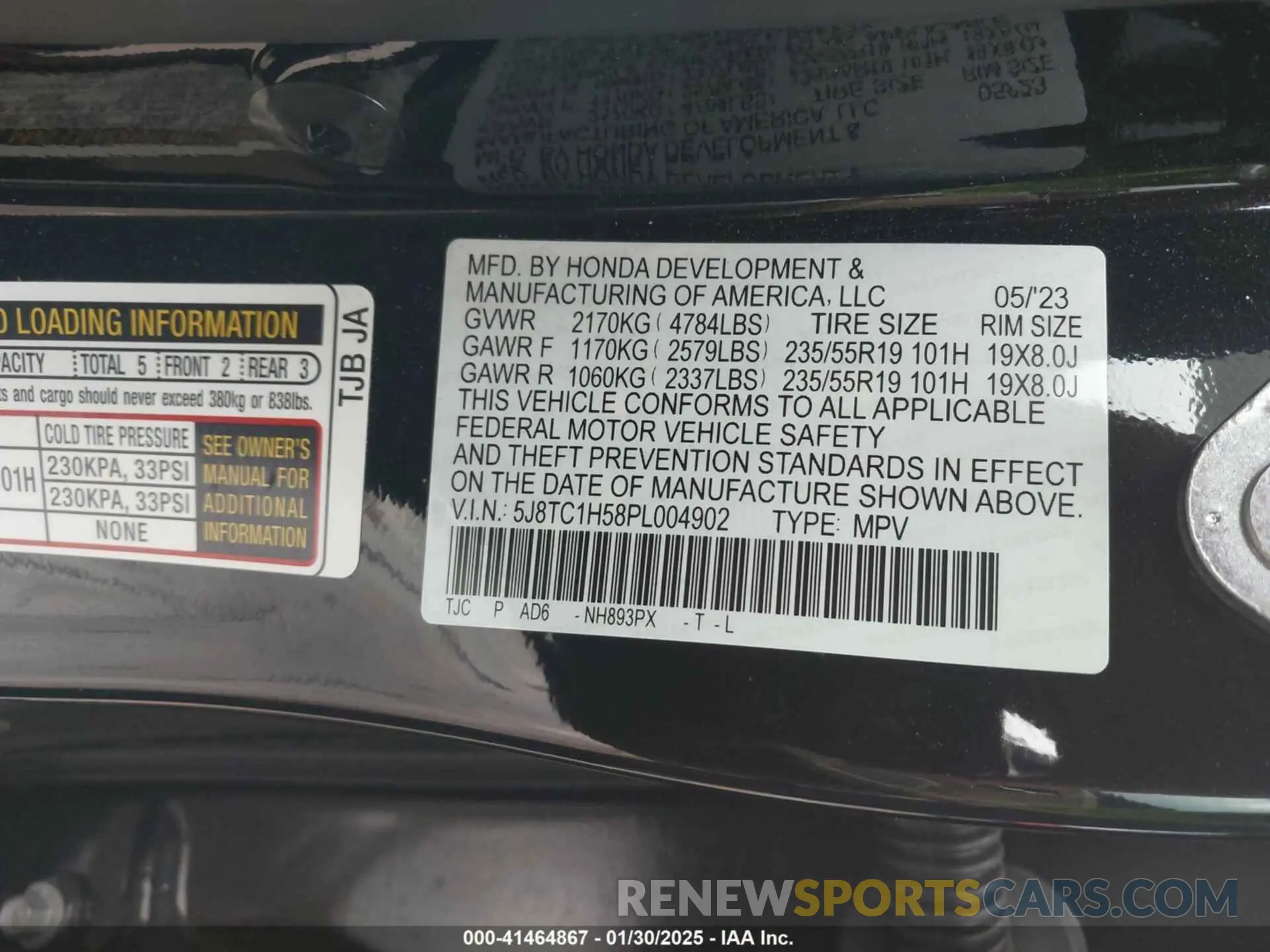 9 fotografías del automóvil dañado 5J8TC1H58PL004902 ACURA RDX 2023