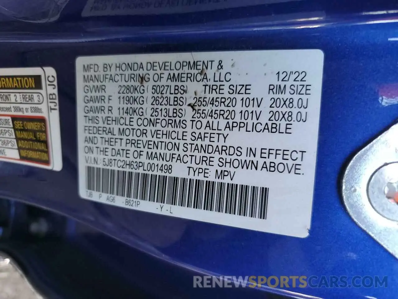 13 fotografías del automóvil dañado 5J8TC2H63PL001498 ACURA RDX 2023