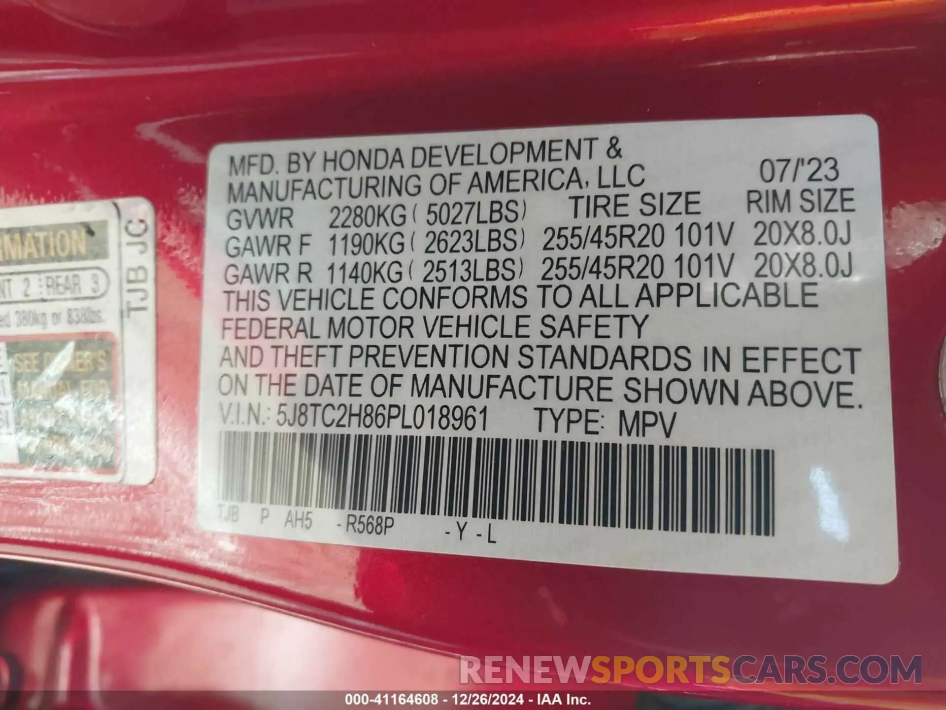9 fotografías del automóvil dañado 5J8TC2H86PL018961 ACURA RDX 2023