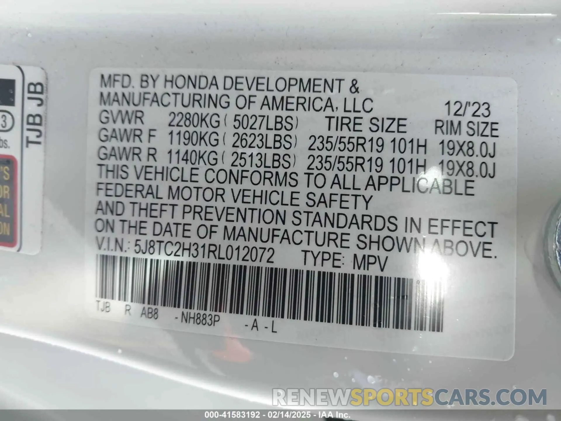 9 fotografías del automóvil dañado 5J8TC2H31RL012072 ACURA RDX 2024