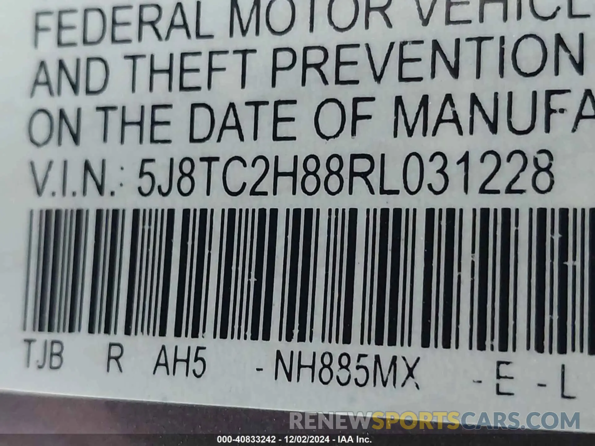 9 fotografías del automóvil dañado 5J8TC2H88RL031228 ACURA RDX 2024