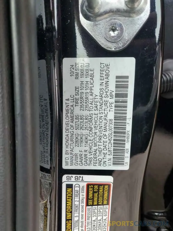 14 fotografías del automóvil dañado 5J8TC2H52SL007308 ACURA RDX 2025