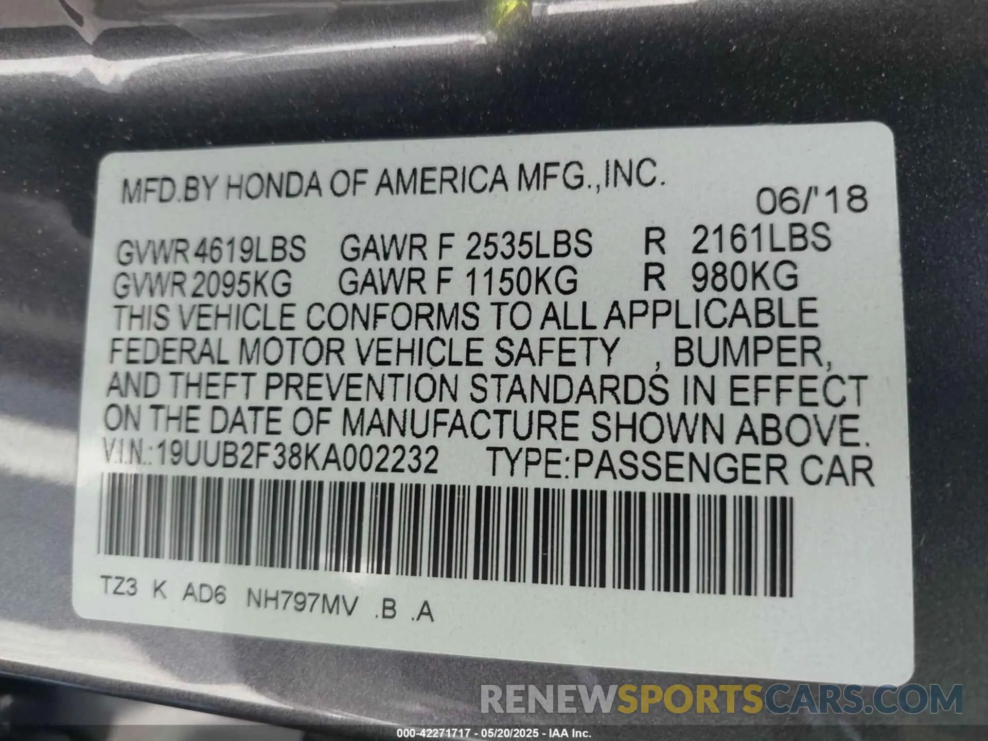 9 fotografías del automóvil dañado 19UUB2F38KA002232 ACURA TLX 2019