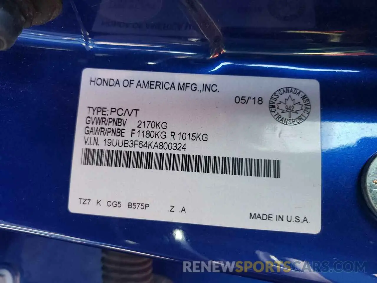 12 fotografías del automóvil dañado 19UUB3F64KA800324 ACURA TLX 2019