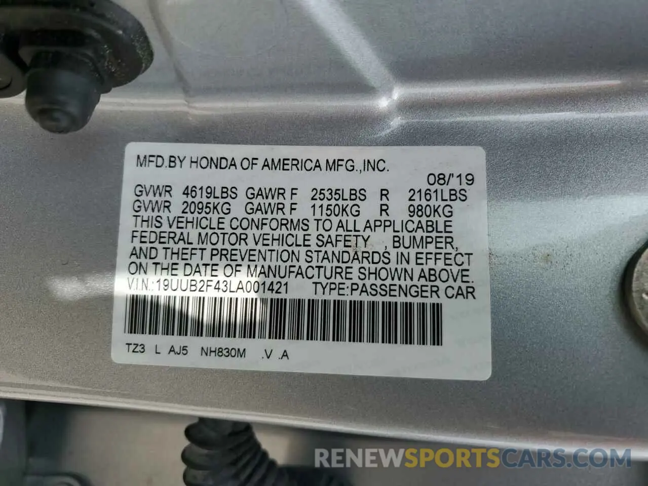 13 fotografías del automóvil dañado 19UUB2F43LA001421 ACURA TLX 2020