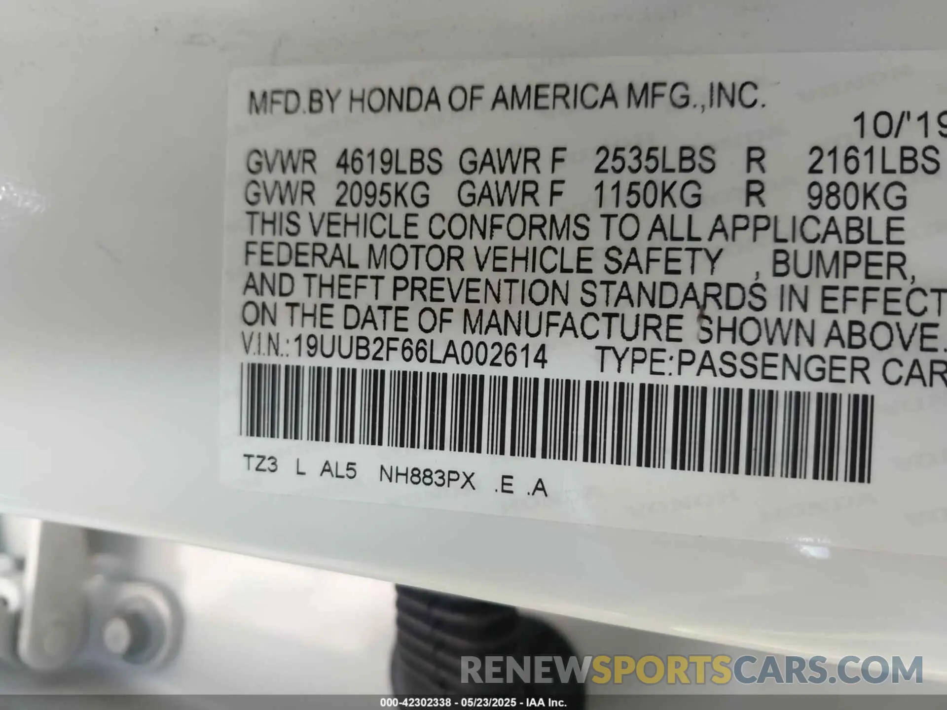 9 fotografías del automóvil dañado 19UUB2F66LA002614 ACURA TLX 2020