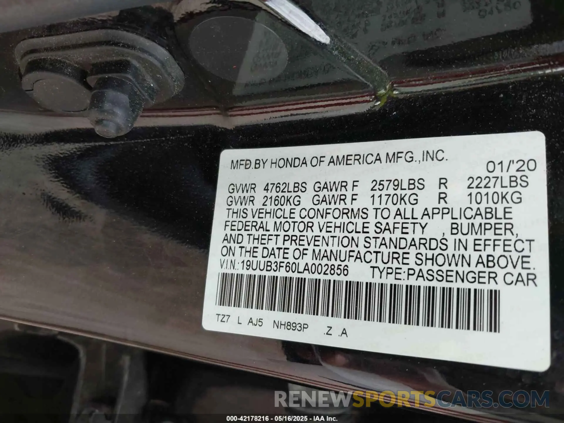 9 fotografías del automóvil dañado 19UUB3F60LA002856 ACURA TLX 2020