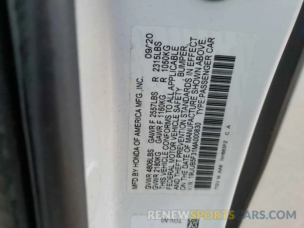 12 fotografías del automóvil dañado 19UUB5F31MA000830 ACURA TLX 2021