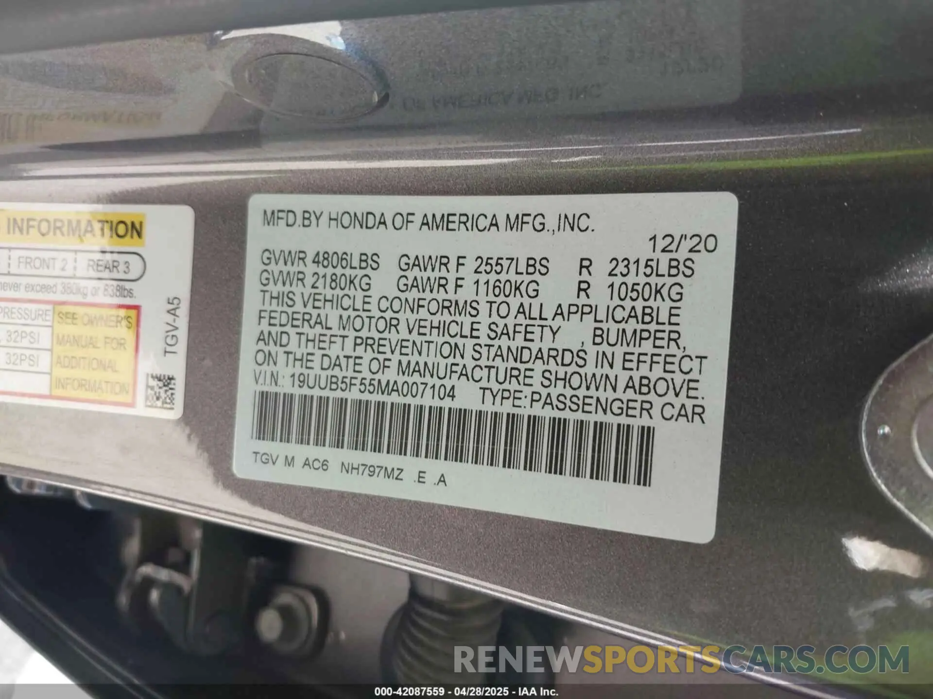 9 fotografías del automóvil dañado 19UUB5F55MA007104 ACURA TLX 2021