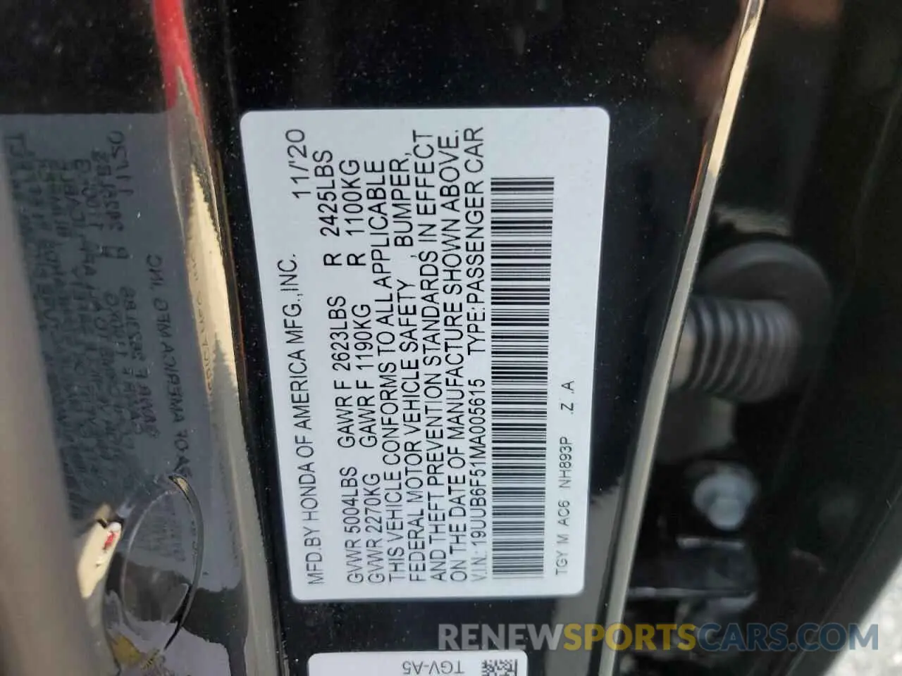 13 fotografías del automóvil dañado 19UUB6F51MA005615 ACURA TLX 2021