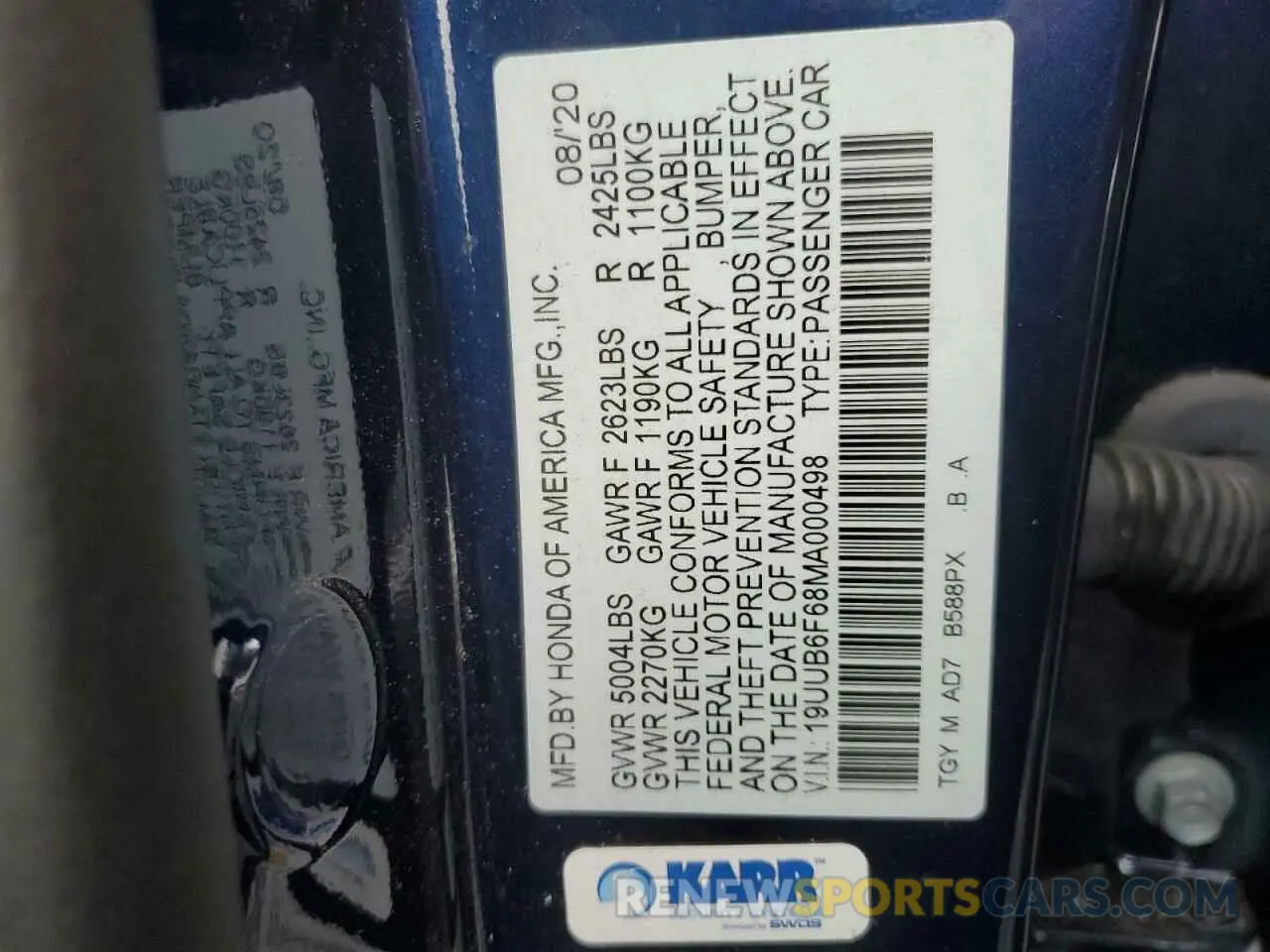 12 fotografías del automóvil dañado 19UUB6F68MA000498 ACURA TLX 2021