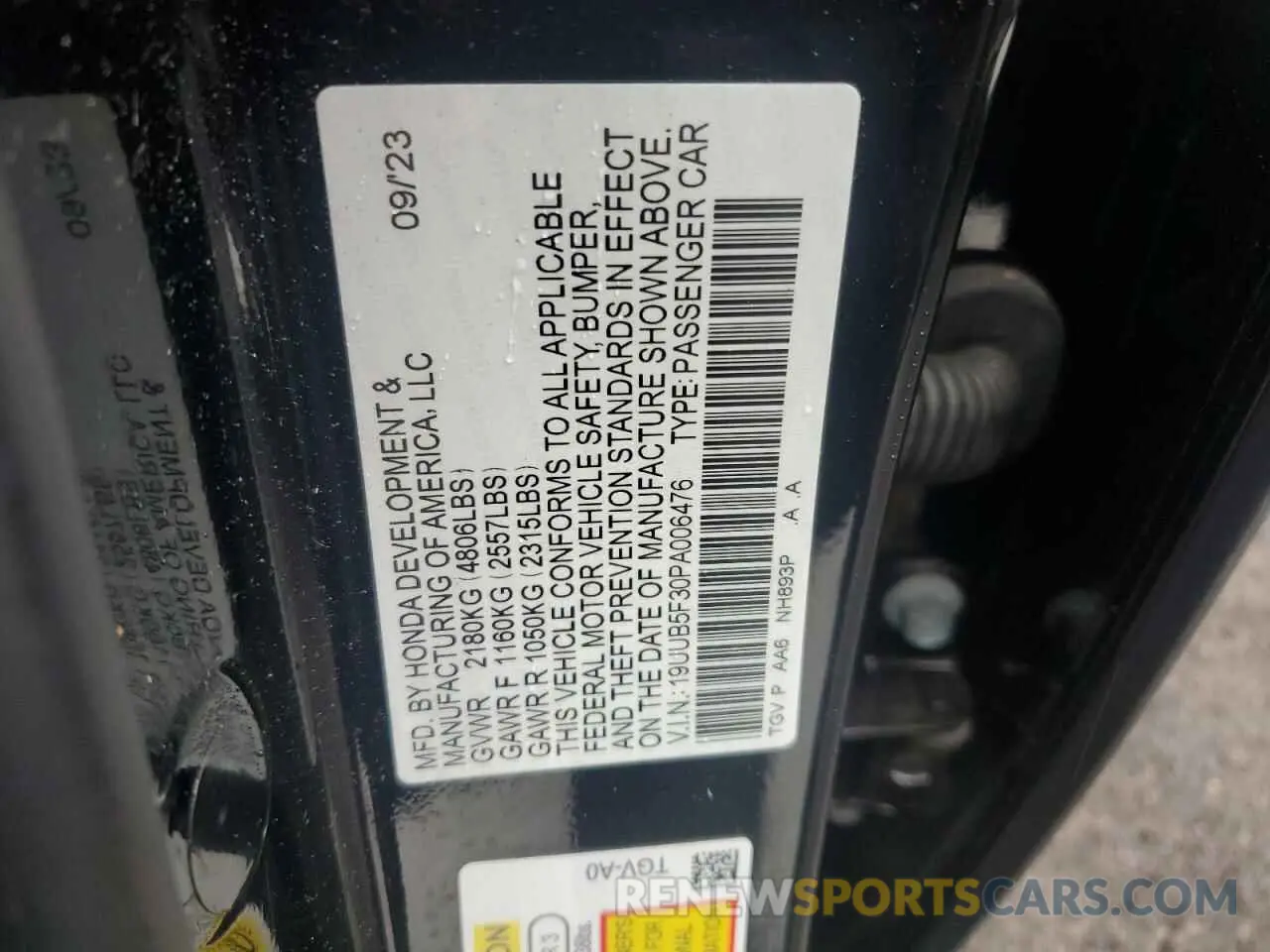 12 fotografías del automóvil dañado 19UUB5F30PA006476 ACURA TLX 2023
