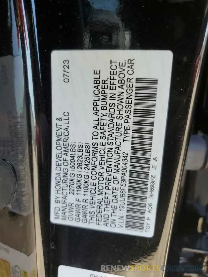 12 fotografías del automóvil dañado 19UUB6F53PA004342 ACURA TLX 2023