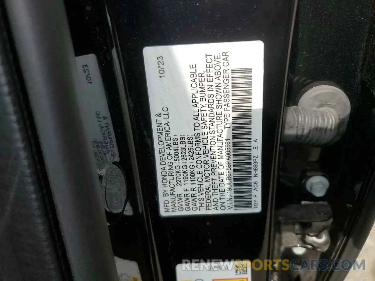 12 fotografías del automóvil dañado 19UUB6F59PA005561 ACURA TLX 2023