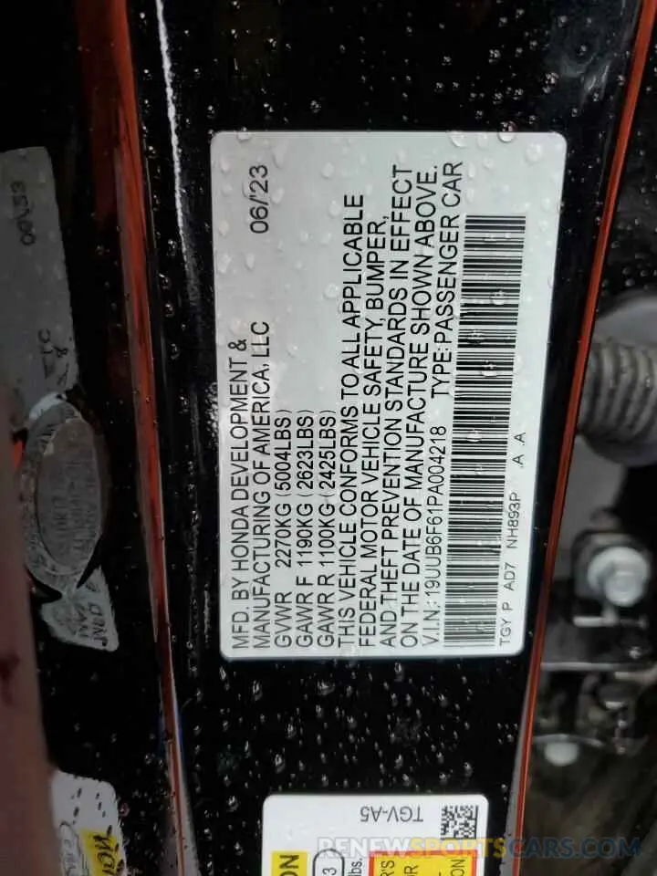 13 fotografías del automóvil dañado 19UUB6F61PA004218 ACURA TLX 2023