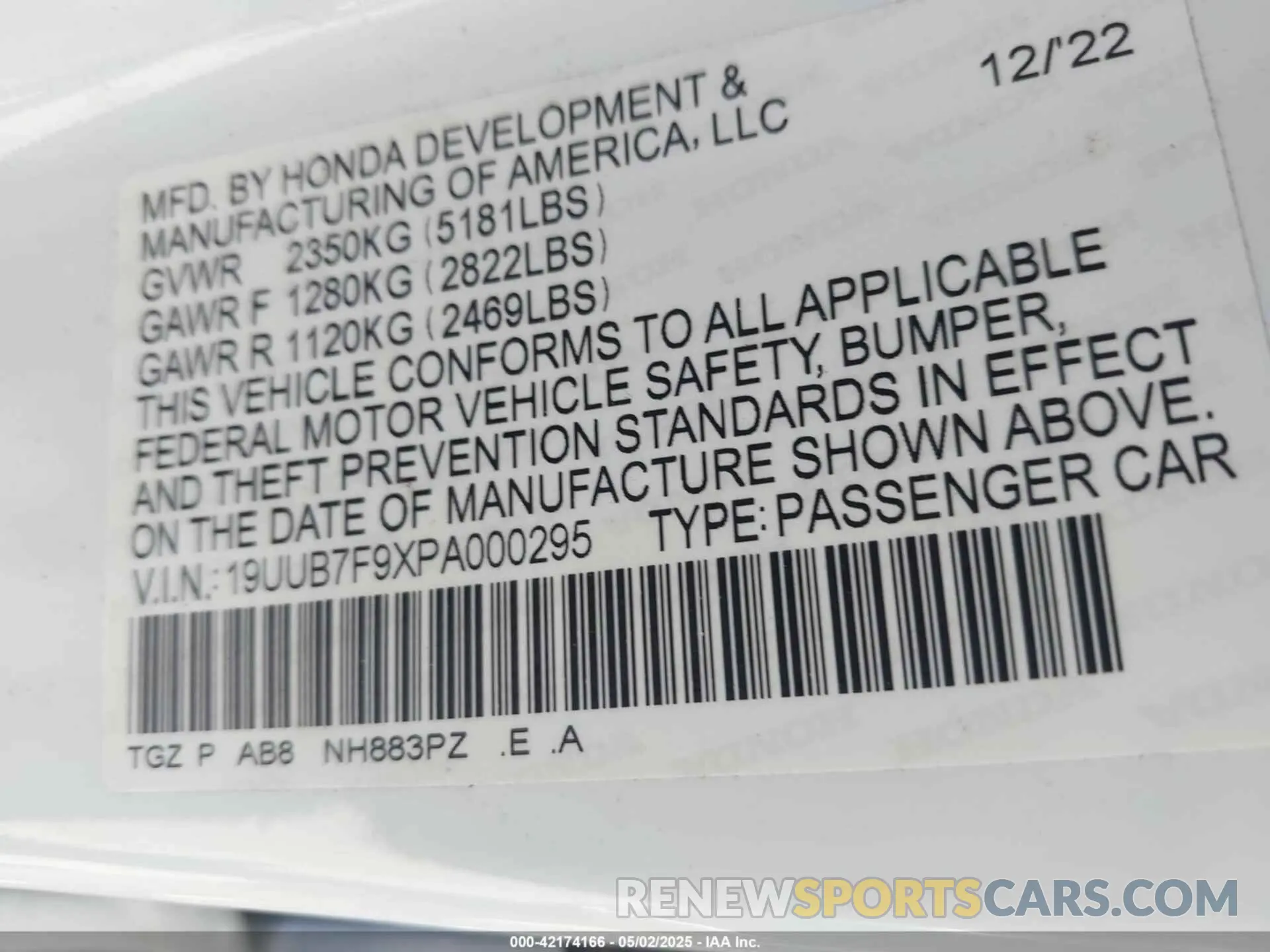 9 fotografías del automóvil dañado 19UUB7F9XPA000295 ACURA TLX 2023