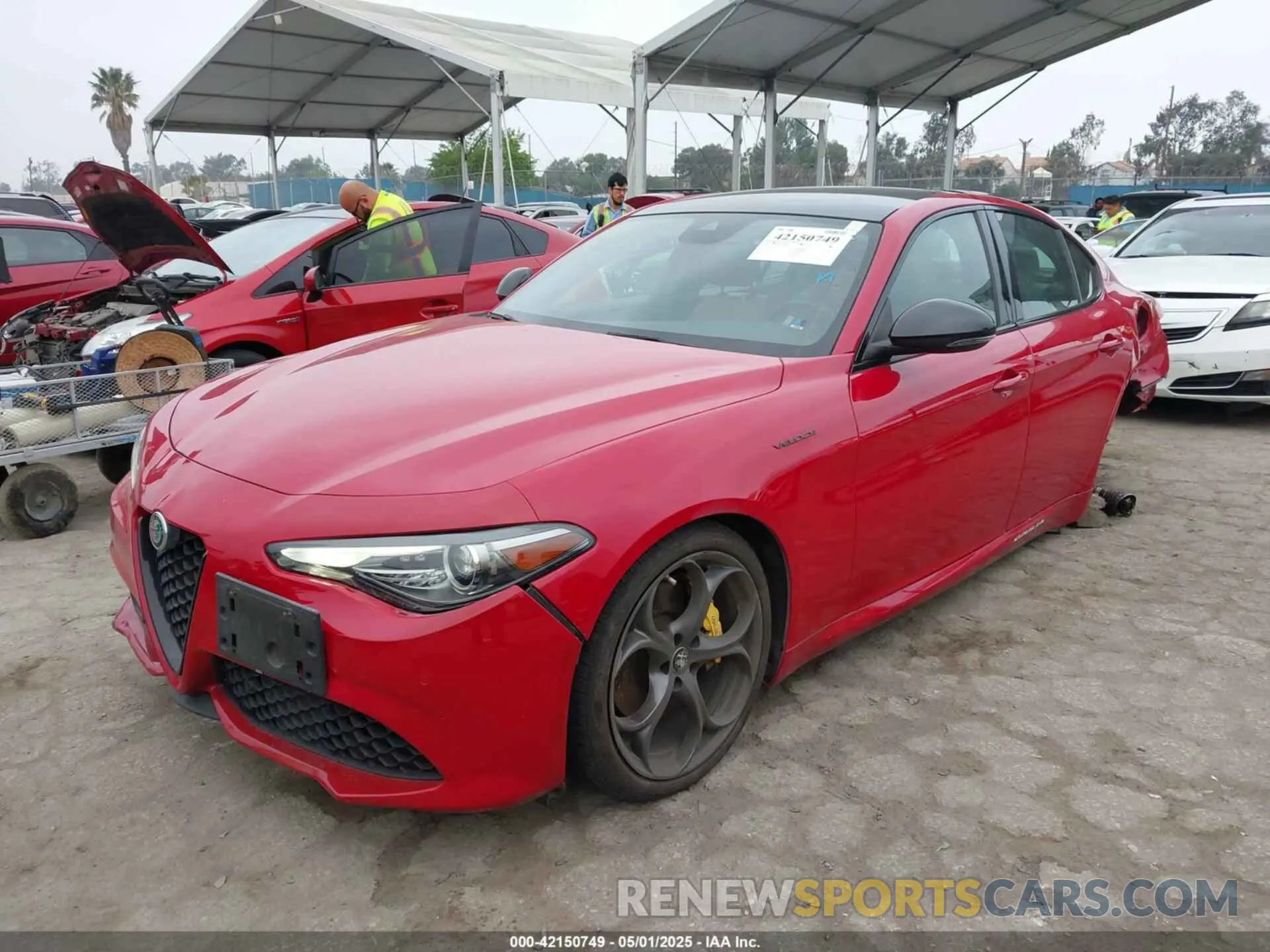 2 fotografías del automóvil dañado ZARFAMBN9L7638160 ALFA ROMEO GIULIA 2020