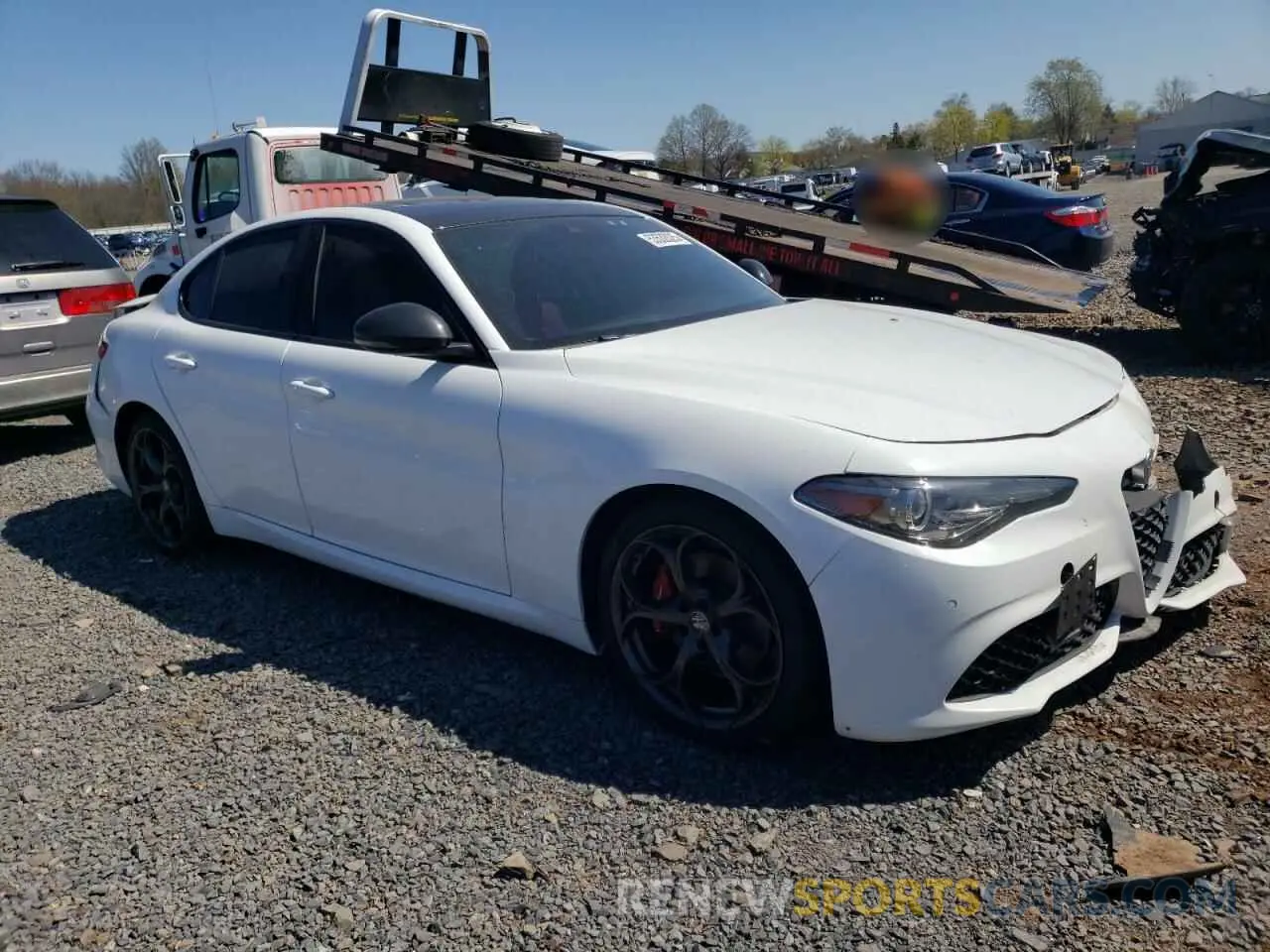 4 fotografías del automóvil dañado ZARFAMBN4M7640318 ALFA ROMEO GIULIA 2021