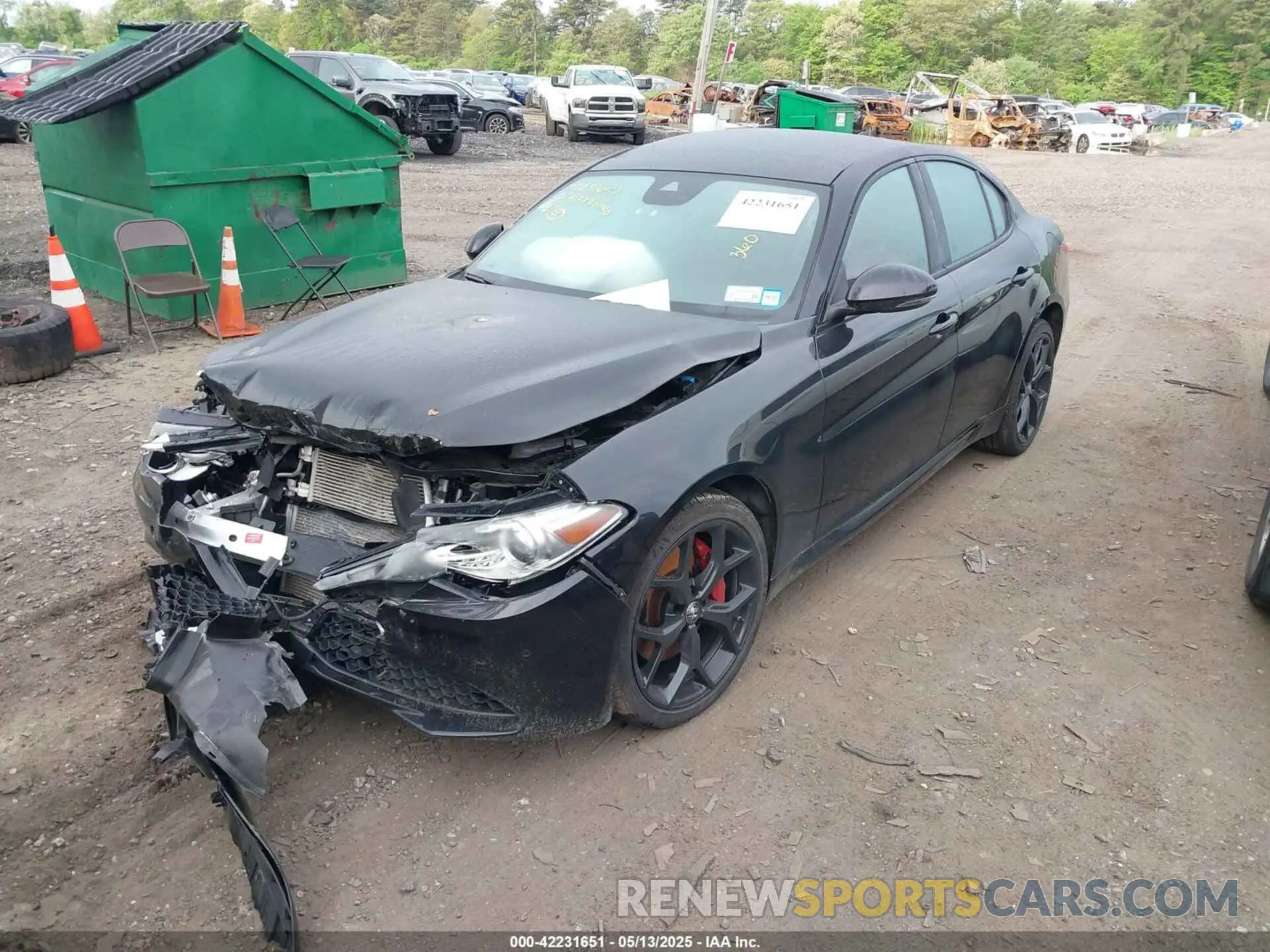 2 fotografías del automóvil dañado ZARFANBN5M7643816 ALFA ROMEO GIULIA 2021
