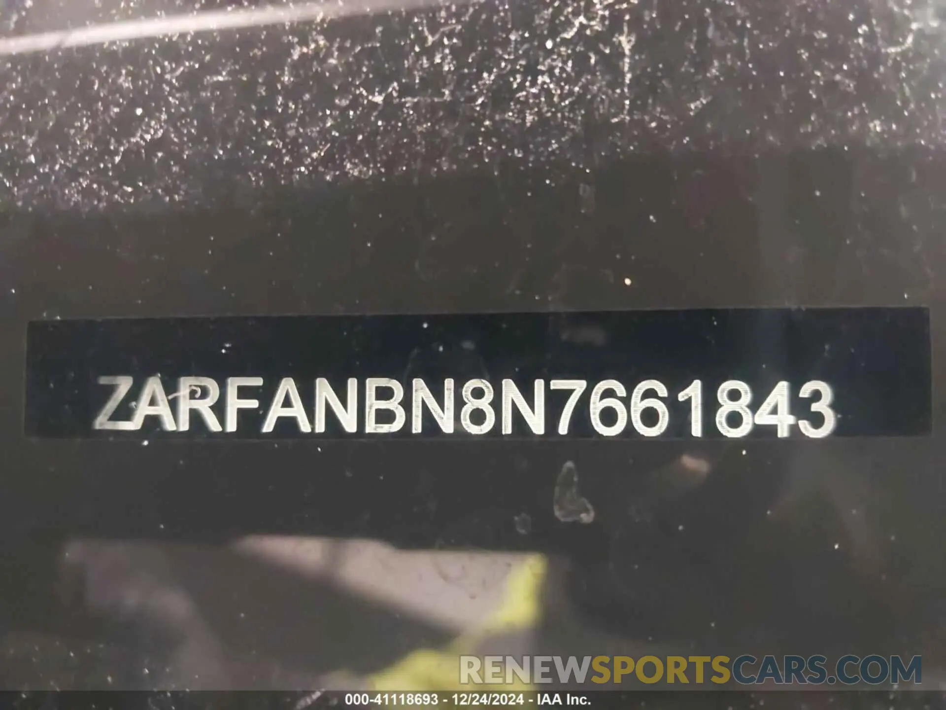 17 fotografías del automóvil dañado ZARFANBN8N7661843 ALFA ROMEO GIULIA 2022