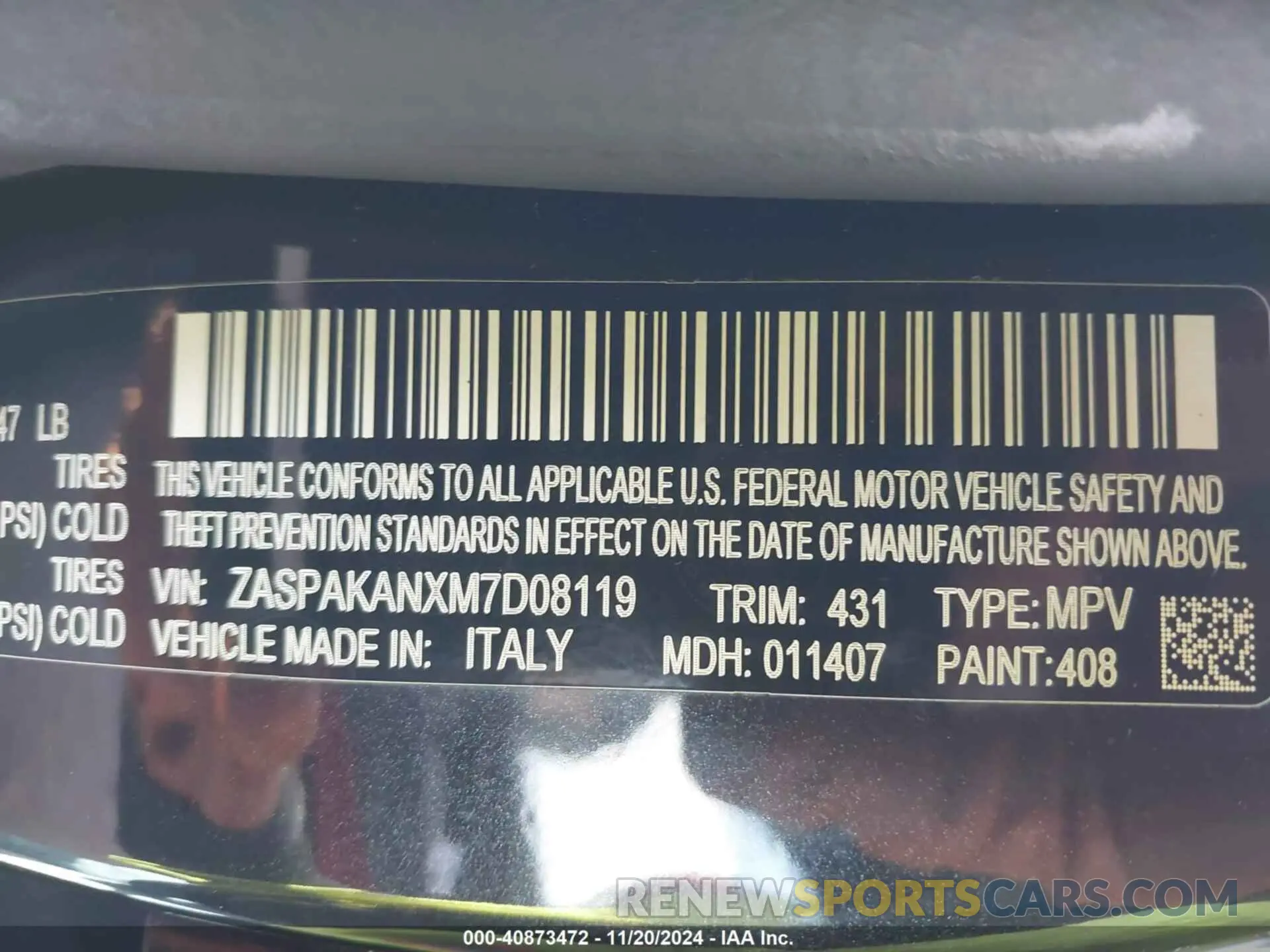 9 fotografías del automóvil dañado ZASPAKANXM7D08119 ALFA ROMEO STELVIO 2021