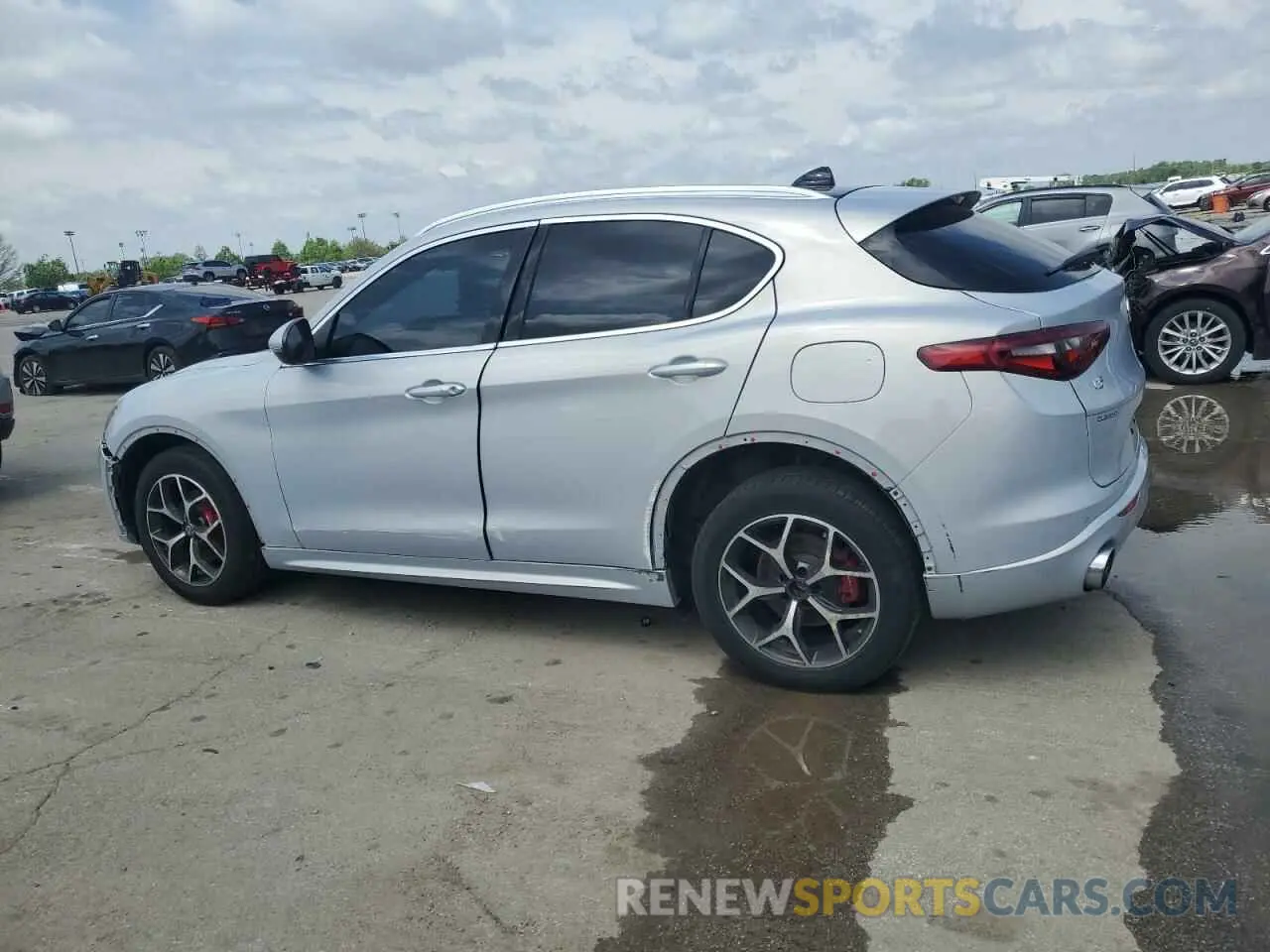 2 fotografías del automóvil dañado ZASPAKBNXM7D03145 ALFA ROMEO STELVIO 2021