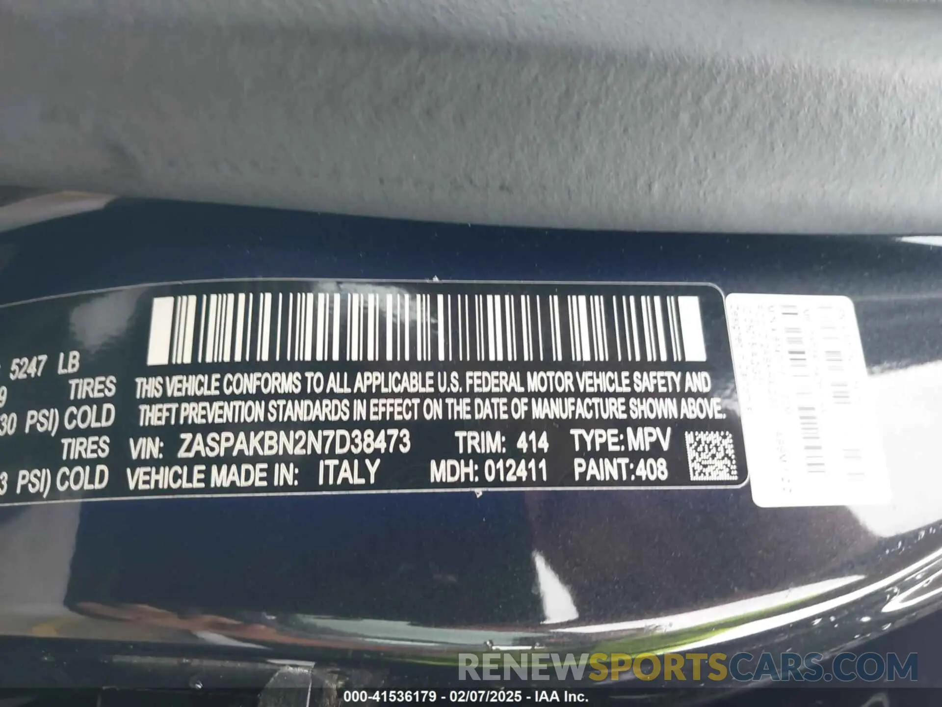 9 fotografías del automóvil dañado ZASPAKBN2N7D38473 ALFA ROMEO STELVIO 2022