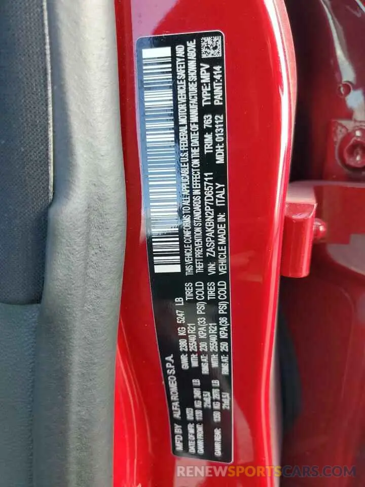 13 fotografías del automóvil dañado ZASPAKBN2P7D65711 ALFA ROMEO STELVIO 2023