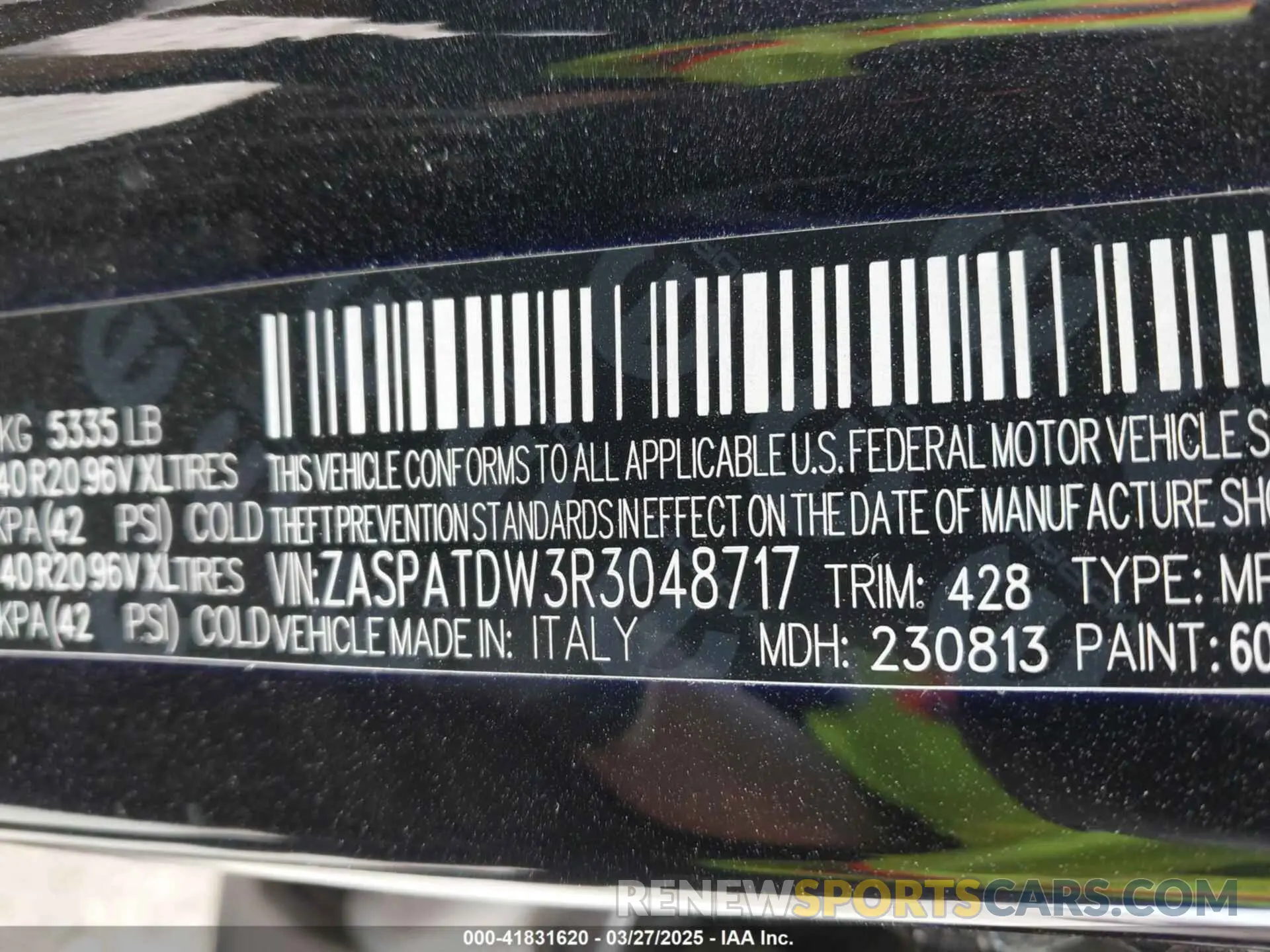 9 fotografías del automóvil dañado ZASPATDW3R3048717 ALFA ROMEO TONALE 2024
