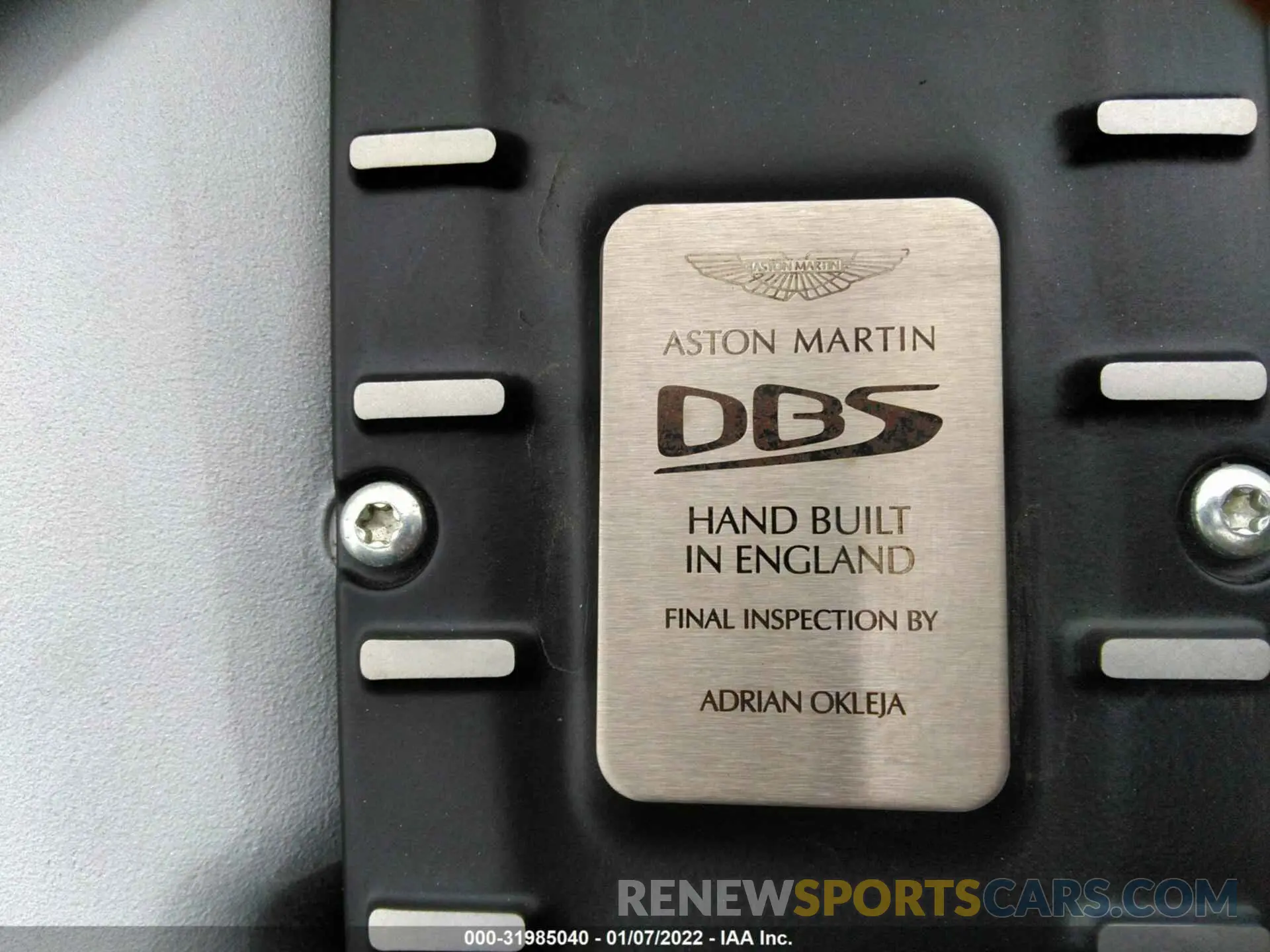 12 fotografías del automóvil dañado SCFRMHAV7LGR02193 ASTON MARTIN DBS 2020