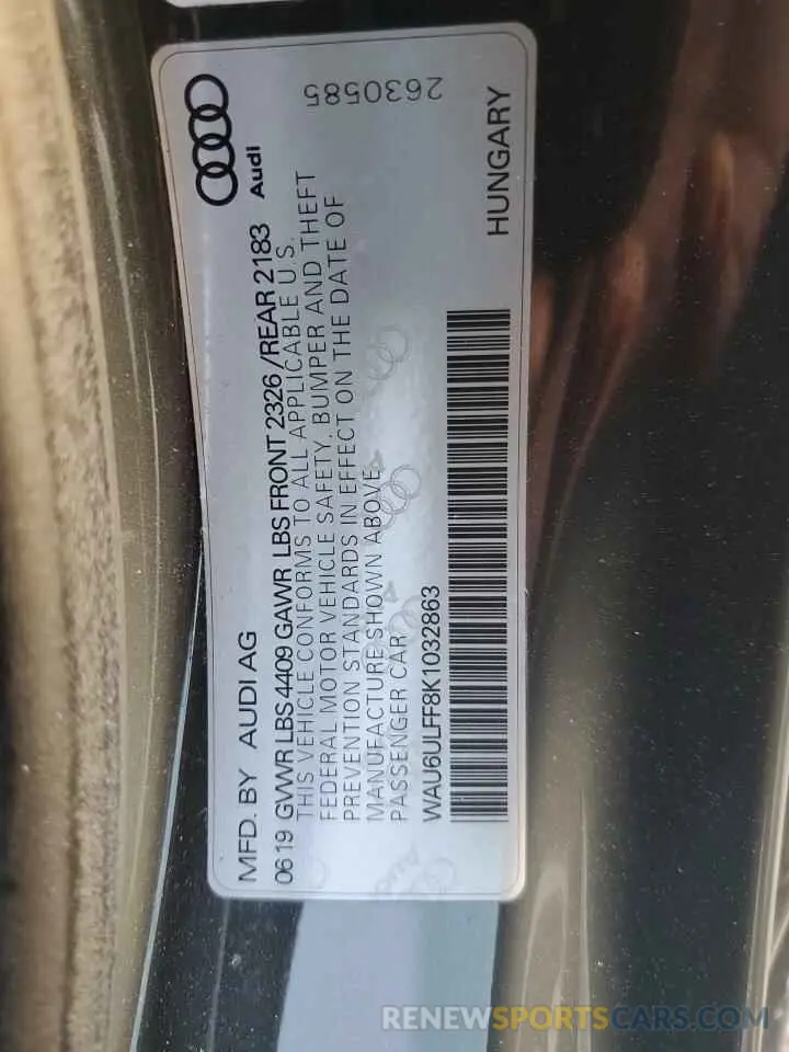 15 fotografías del automóvil dañado WAU6ULFF8K1032863 AUDI A3 2019