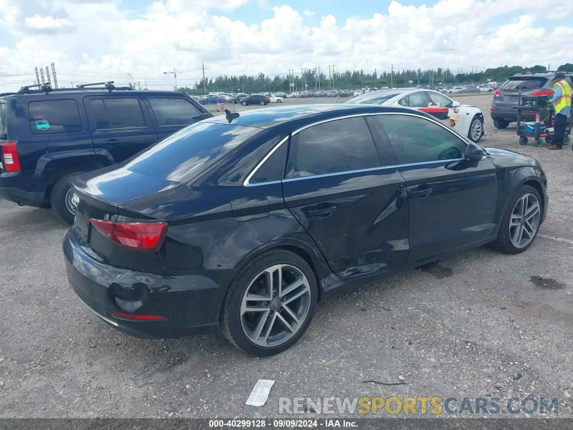 4 fotografías del automóvil dañado WAUAUGFF0K1014245 AUDI A3 2019