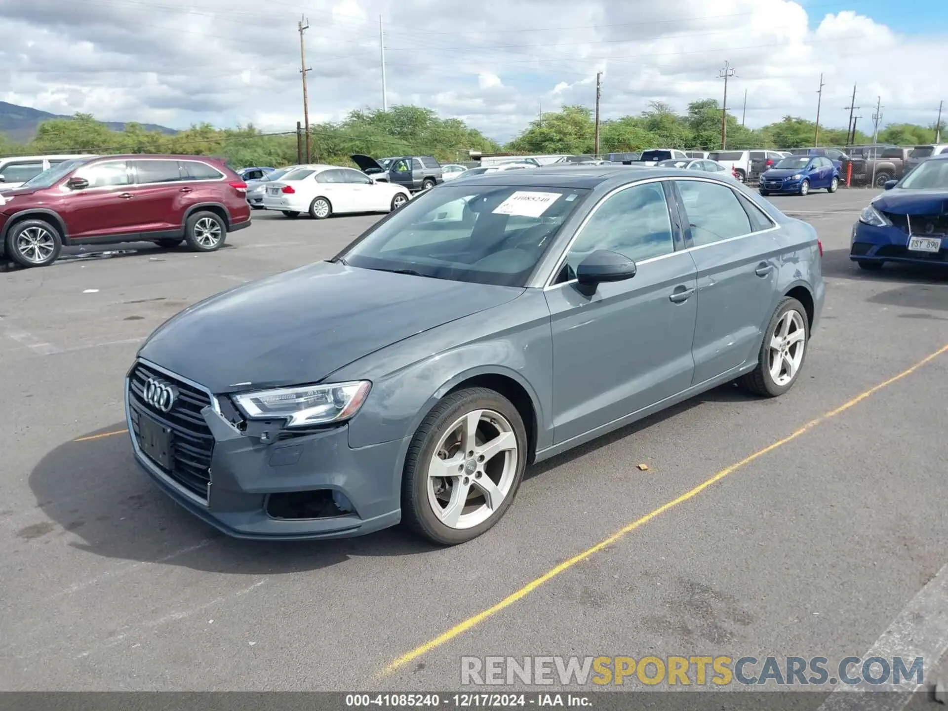 2 fotografías del automóvil dañado WAUAUGFF1K1011810 AUDI A3 2019