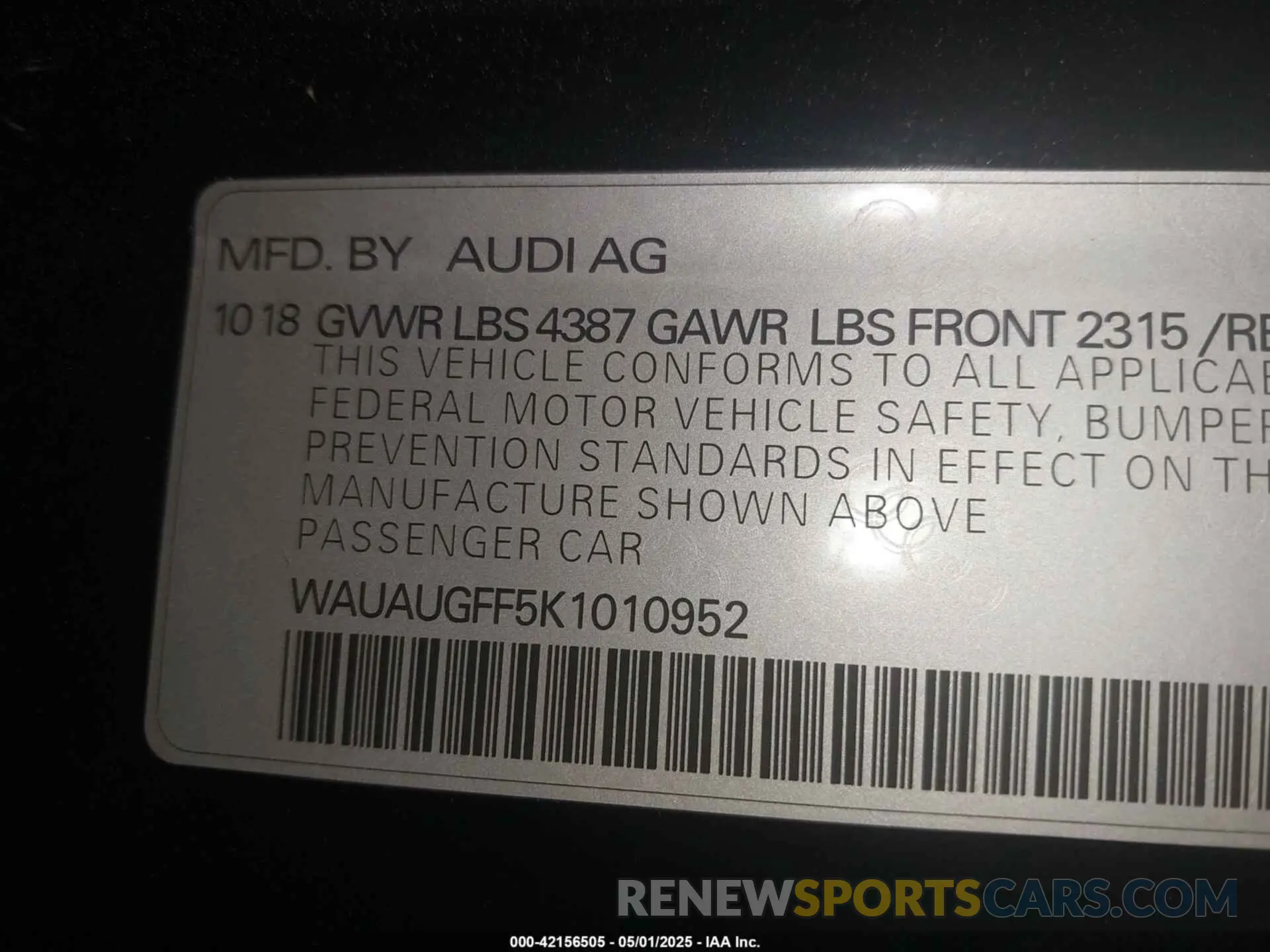 9 fotografías del automóvil dañado WAUAUGFF5K1010952 AUDI A3 2019