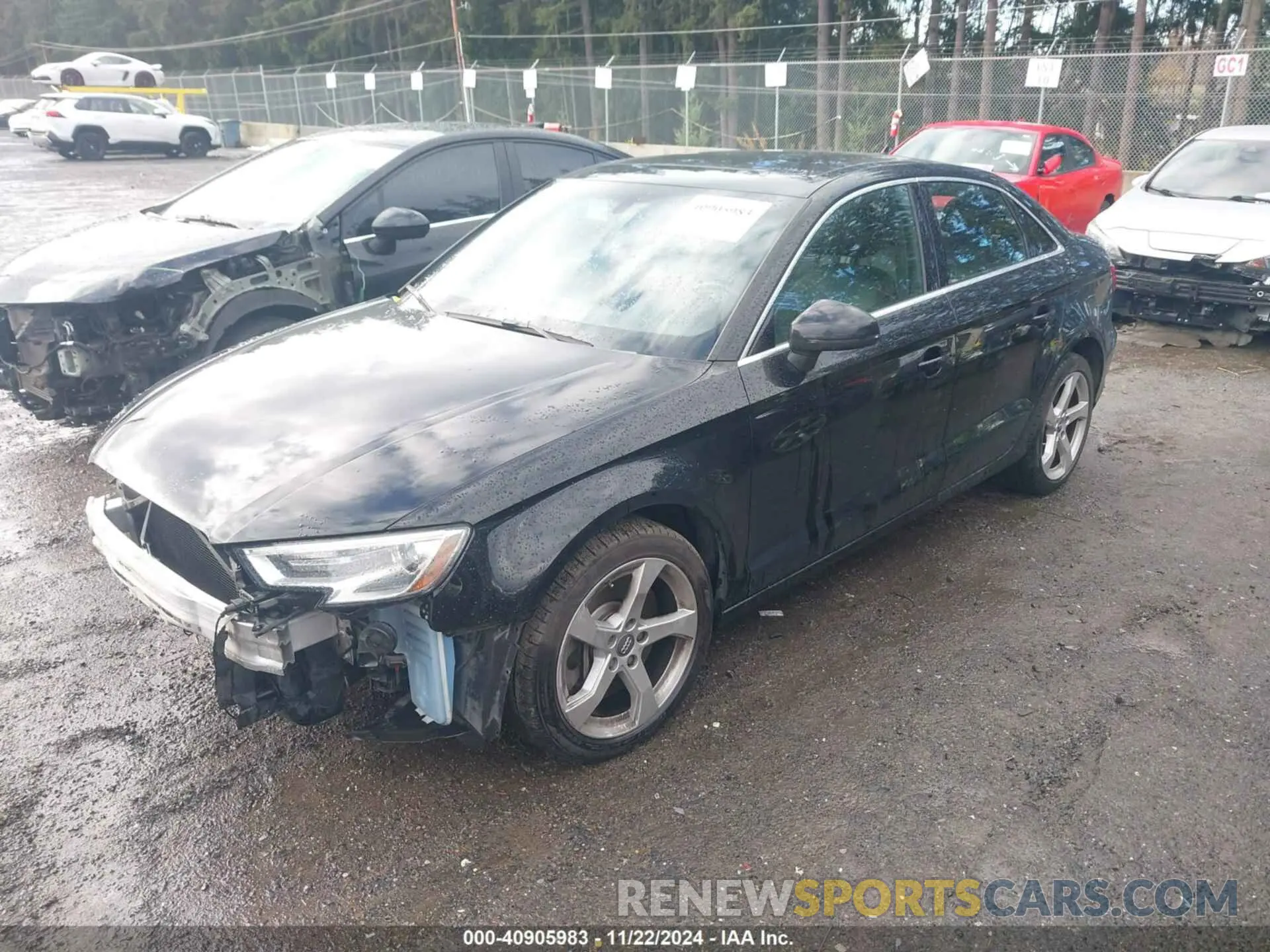 2 fotografías del automóvil dañado WAUBEGFF3K1019313 AUDI A3 2019