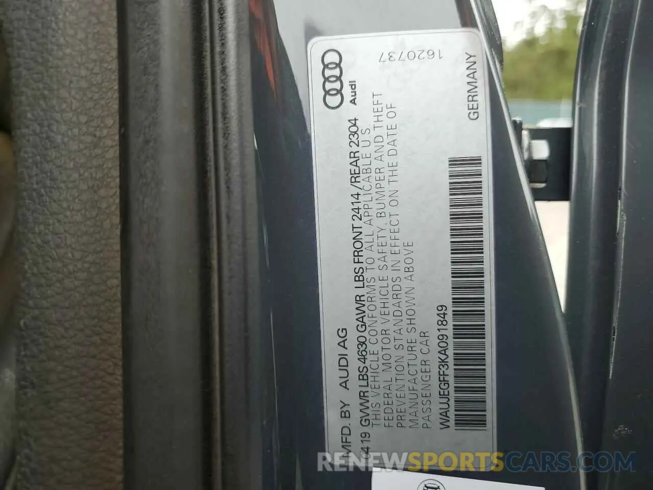 12 fotografías del automóvil dañado WAUJEGFF3KA091849 AUDI A3 2019