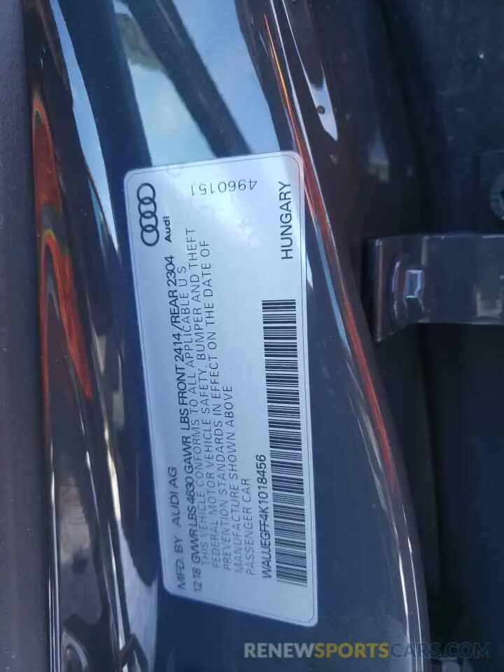 12 fotografías del automóvil dañado WAUJEGFF4K1018456 AUDI A3 2019