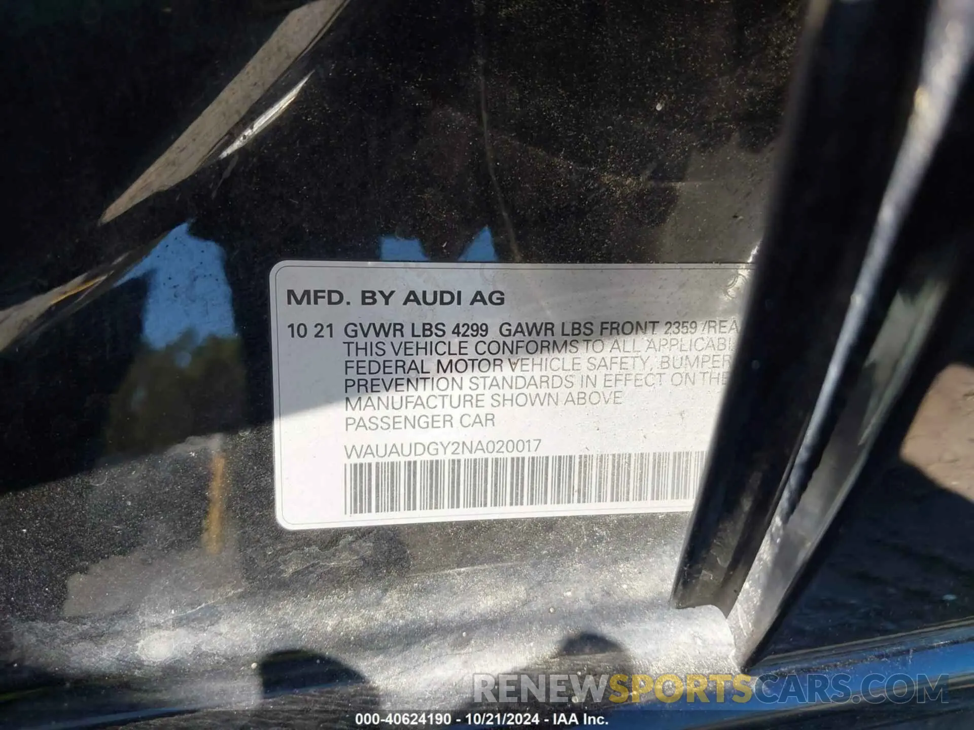 9 fotografías del automóvil dañado WAUAUDGY2NA020017 AUDI A3 2022