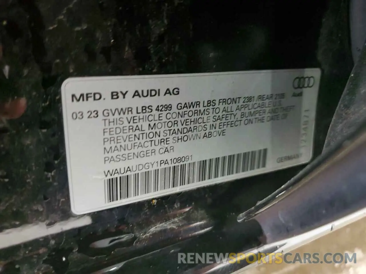 12 fotografías del automóvil dañado WAUAUDGY1PA108091 AUDI A3 2023