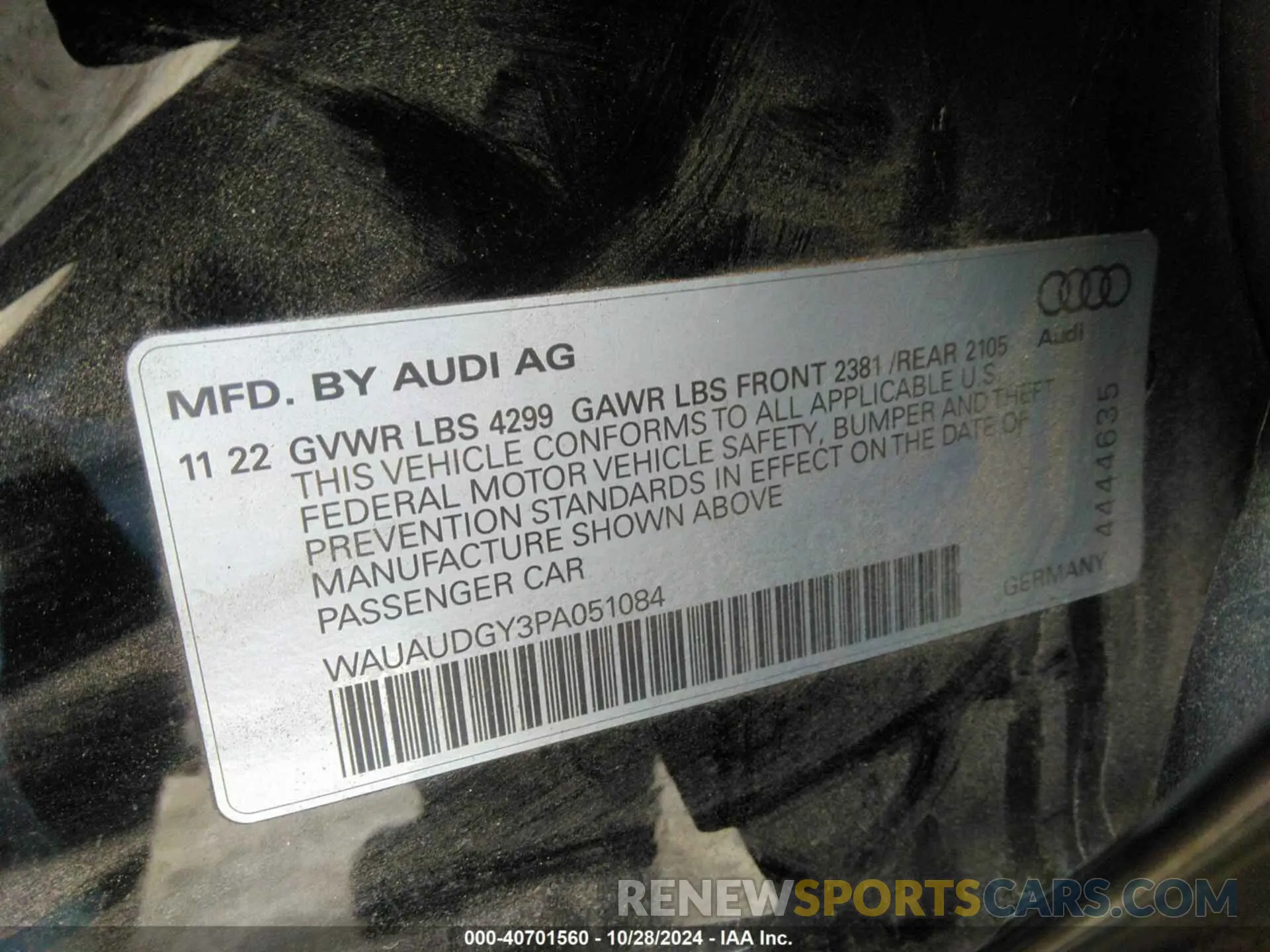 9 fotografías del automóvil dañado WAUAUDGY3PA051084 AUDI A3 2023