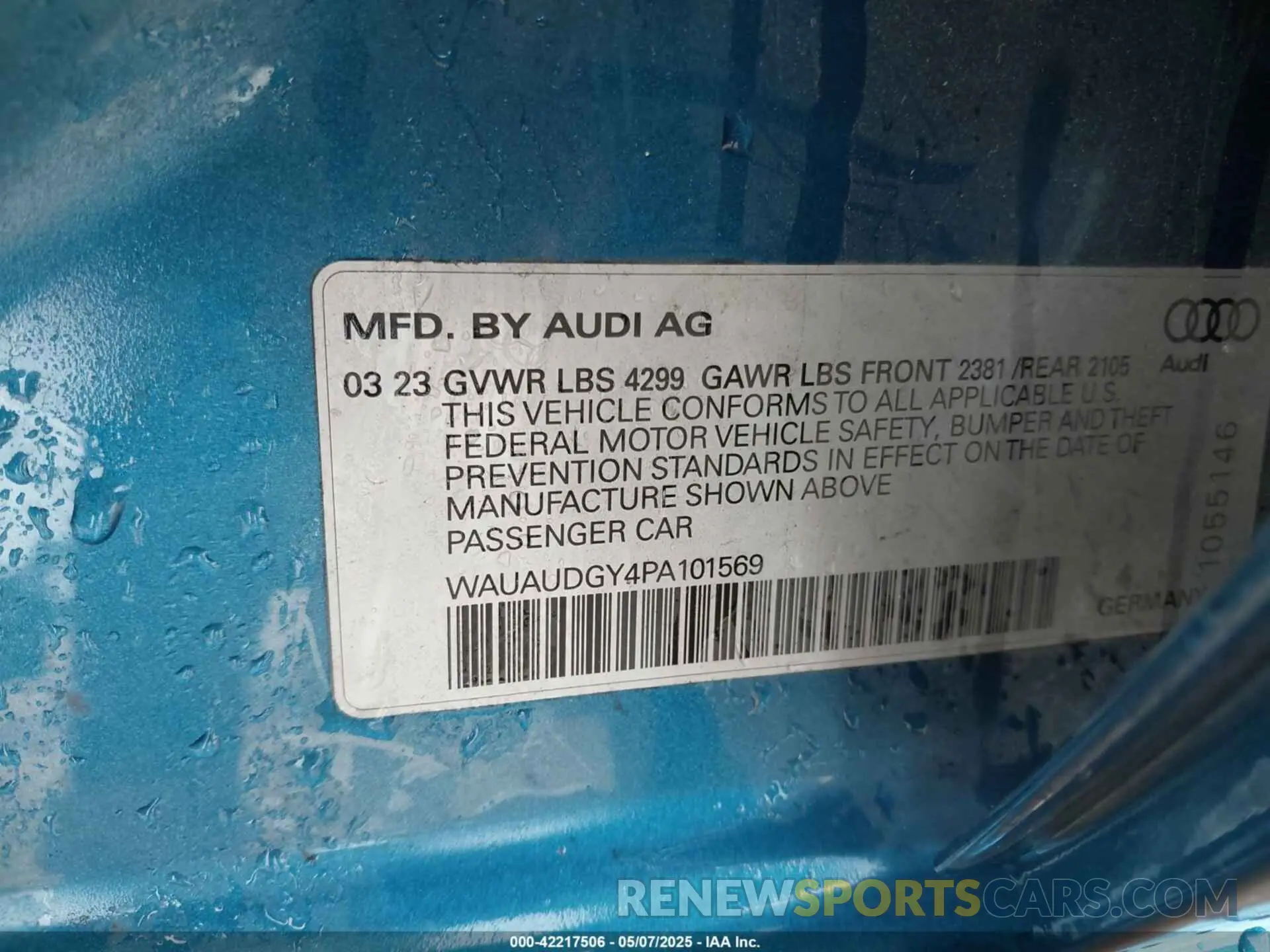 9 fotografías del automóvil dañado WAUAUDGY4PA101569 AUDI A3 2023