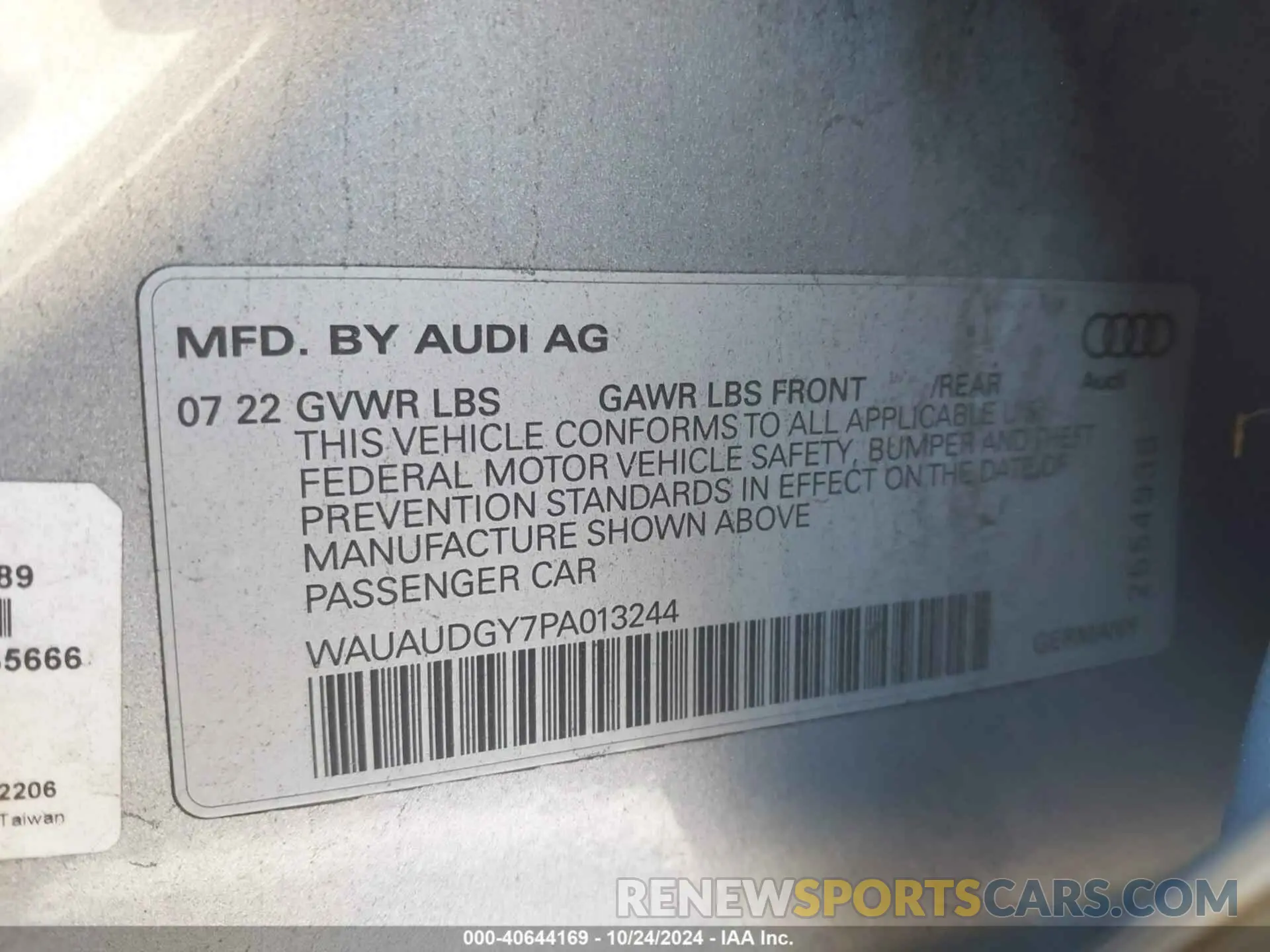 9 fotografías del automóvil dañado WAUAUDGY7PA013244 AUDI A3 2023